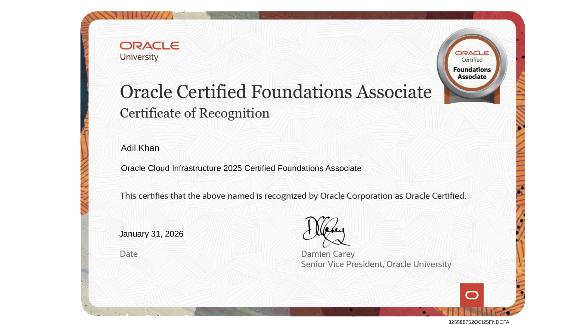 Oracle Cloud Certificate